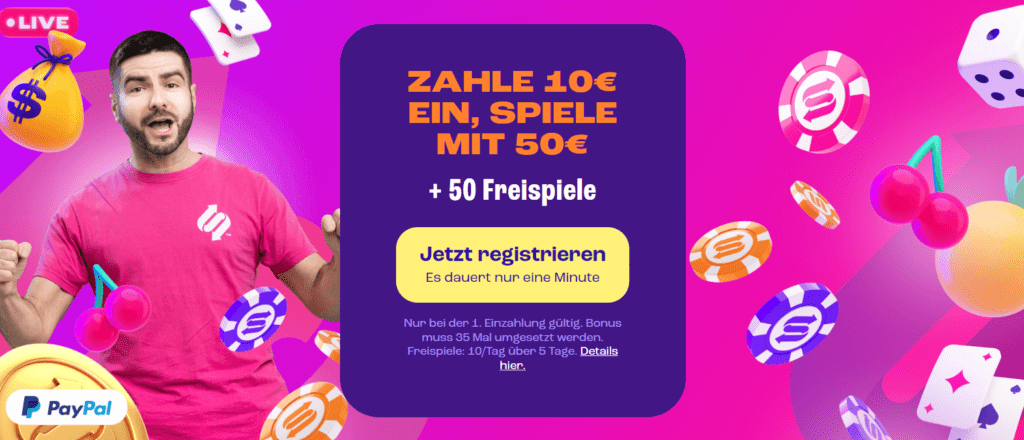 Spinz 400% + 50 Freispiele