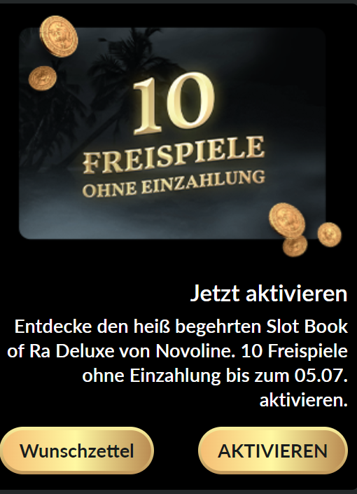 10 Freispiele ohne Einzahlung Book of Ra Deluxe