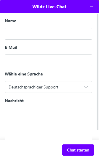 Wildz Support Live Chat