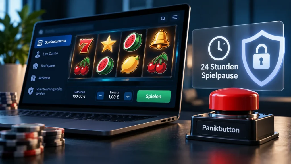 Panikbutton bei Online-Spielhallen: So funktioniert die 24-Stunden-Sperre