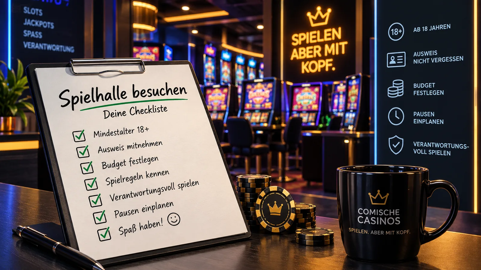 Spielerschutz bei Online-Spielhallen mit Hinweisen zu Pausen, Limits und verantwortungsvollem Spielen